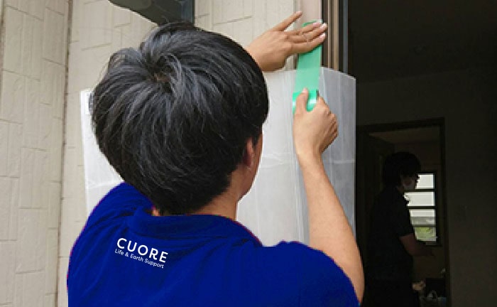 丁寧な養生対策を実施