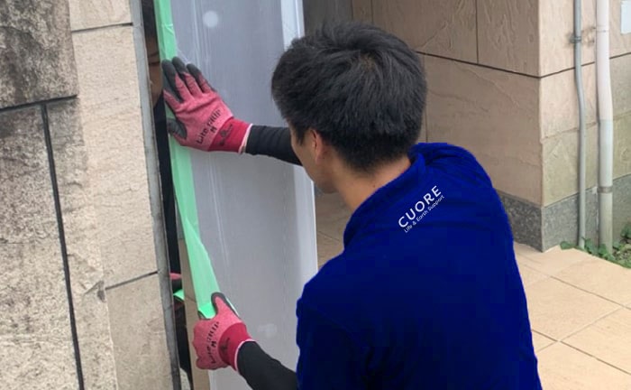 危険箇所は事前に養生