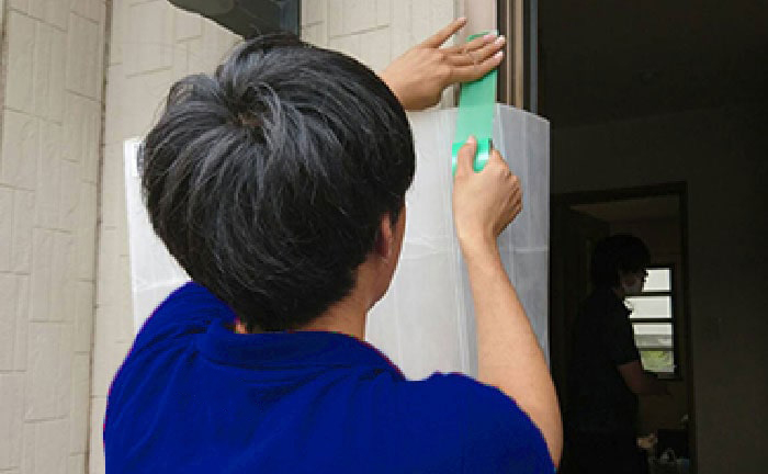 丁寧な養生対策を実施